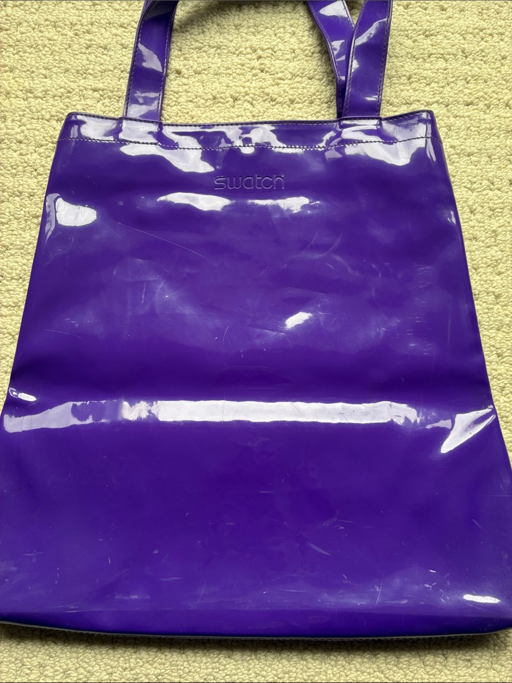 Swatch Vintage Purple Vinyl Tote Bag Watch Strap Graphic Print - Picture 5 of 12
